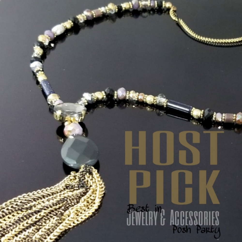 Long Beaded Tassel Necklace